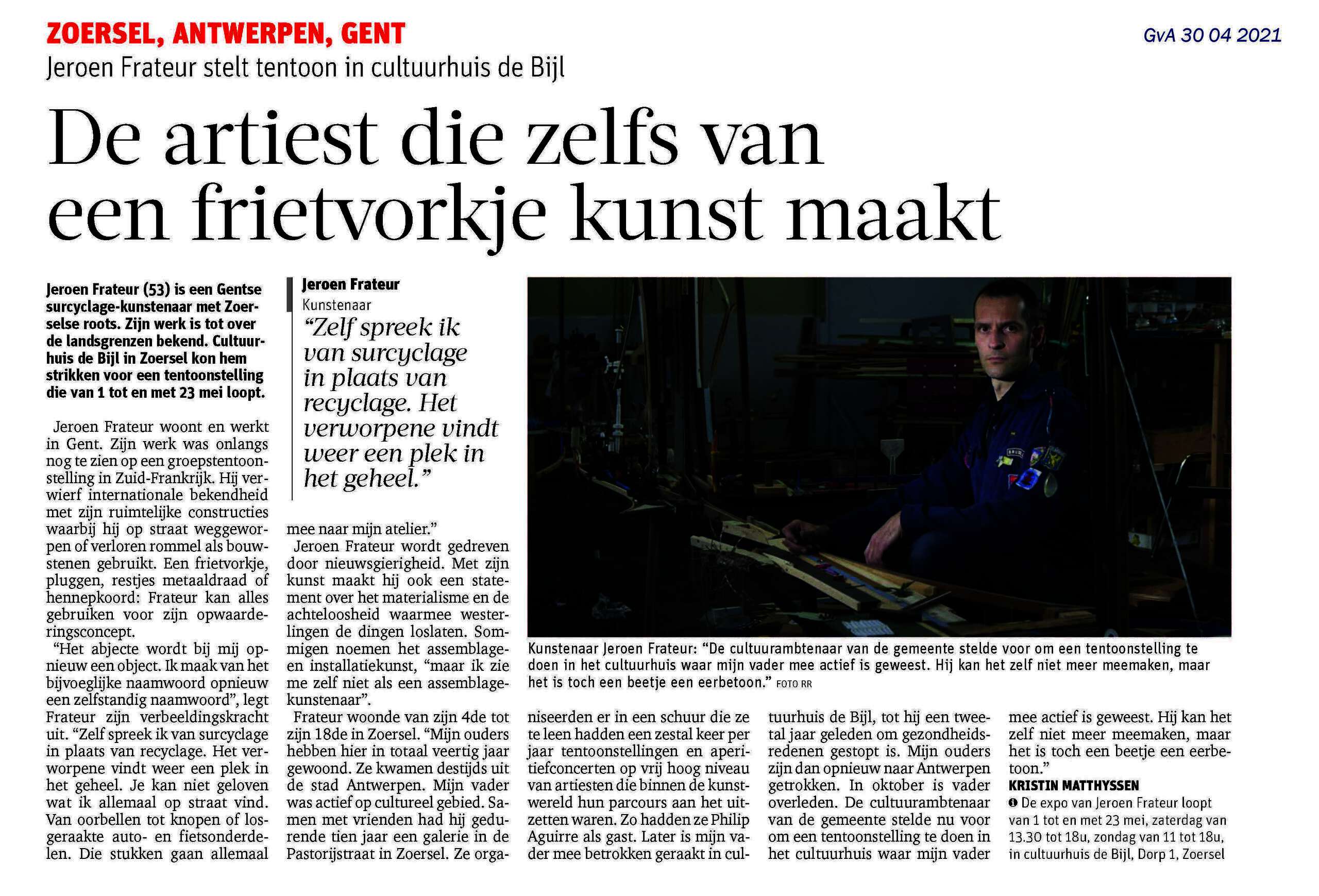 Kristin Matthyssen Gazet Van Antwerpen p25 2021 04 30
